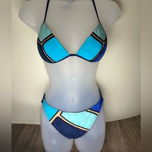 Womens Gottex Blue 2 Pc Bikini Swimsuit 8